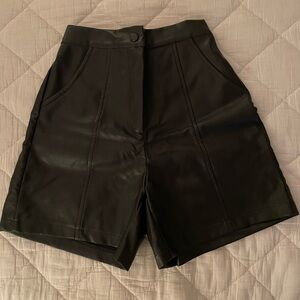 Princess Polly High Waist Faux Leather Shorts